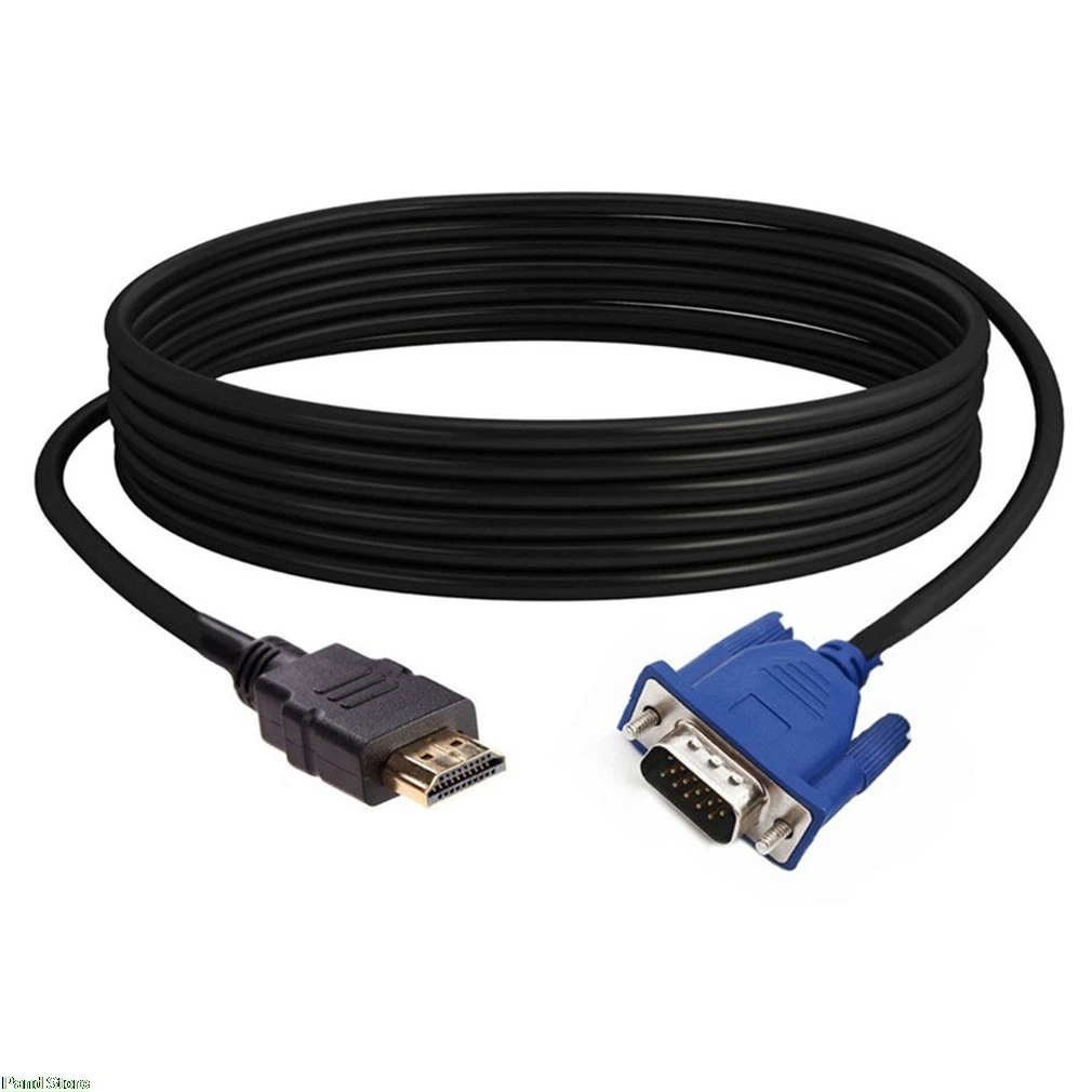 3/5 метров супер длинные Позолоченные разъемы HDMI мужчин и VGA HD-15 мужчин Кабель-адаптер Шнур для DVD HDTV надежный