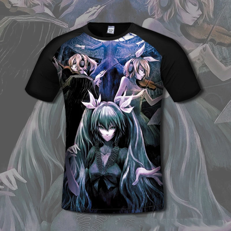 Vocaloid Hatsune Miku 3d Printing T-Shirt Anime Japanese Famous Animation Novelty Summer Adult Short Sleeve Tee Cosplay Costume |