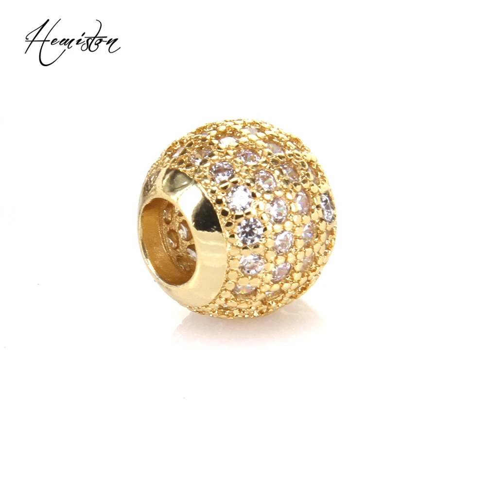 Томас Стиль четыре Цвет полный паве Циркон блеск бусина с большой дырой для