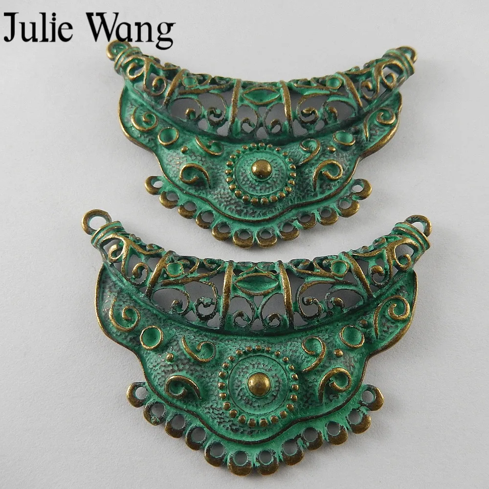 Julie Wang 5 шт. Античная зеленая винтажная Корона шармы соединитель ювелирные