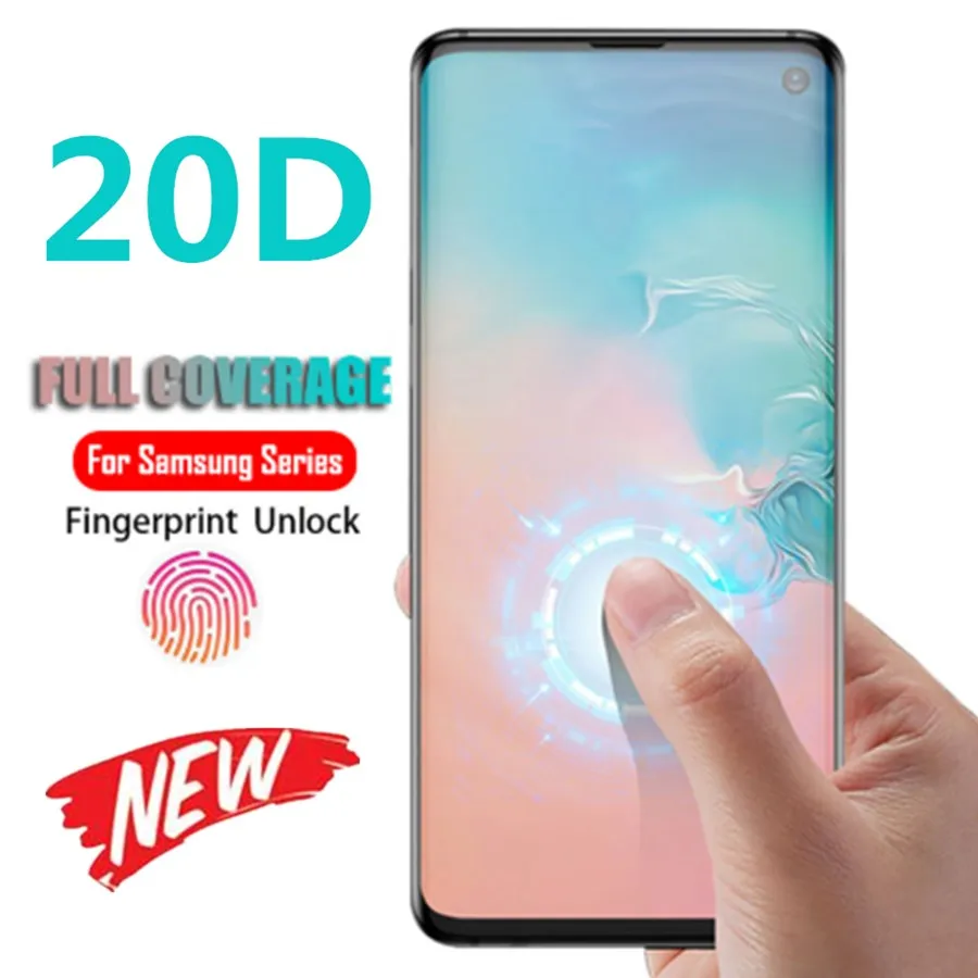 20D полное покрытие закаленное стекло для samsung galaxy S8 S9 S10 Plus S7 Edge Note 8 9 10 Plus защита экрана закаленное стекло