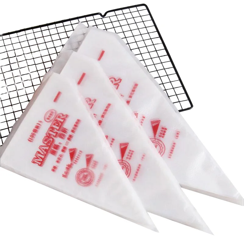 

UPORS 100Pcs/Set Piping Bag Disposable Food Grade Plastic Pastry Bag Fondant Cake Cream Russian Piping Bag Cake Decorating Tools