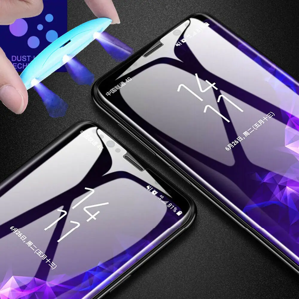 Защитное стекло закаленное УФ для Samsung Galaxy Note 8 9 S10 Plus S10e|Защитные стёкла и плёнки