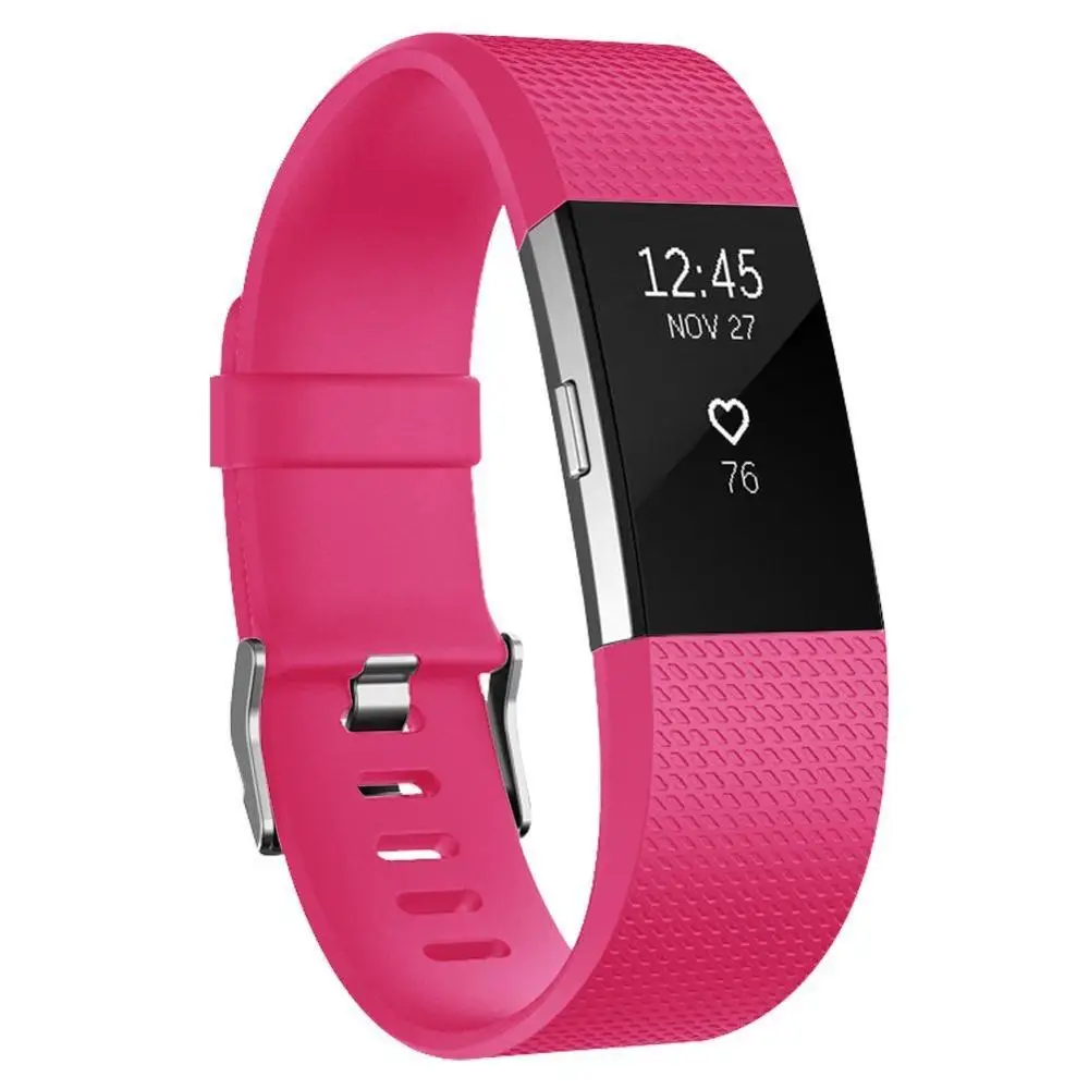 Pink 1pc Duszake силиконовые сменные полосы для браслета Fitbit Charge 2 браслет аксессуары браслет на запястье ремешок для Fitbit Charge2 Band - Цвет: Pink 1pc