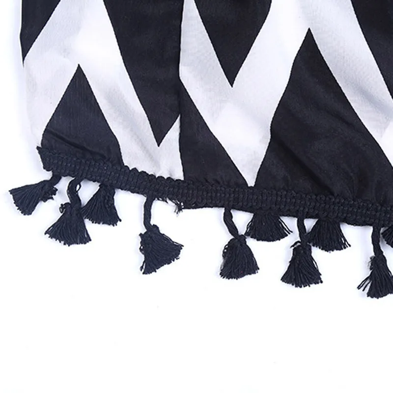 Летнее платье женское дамское 2019 модное на петельках Черный белый цвет шифоновое