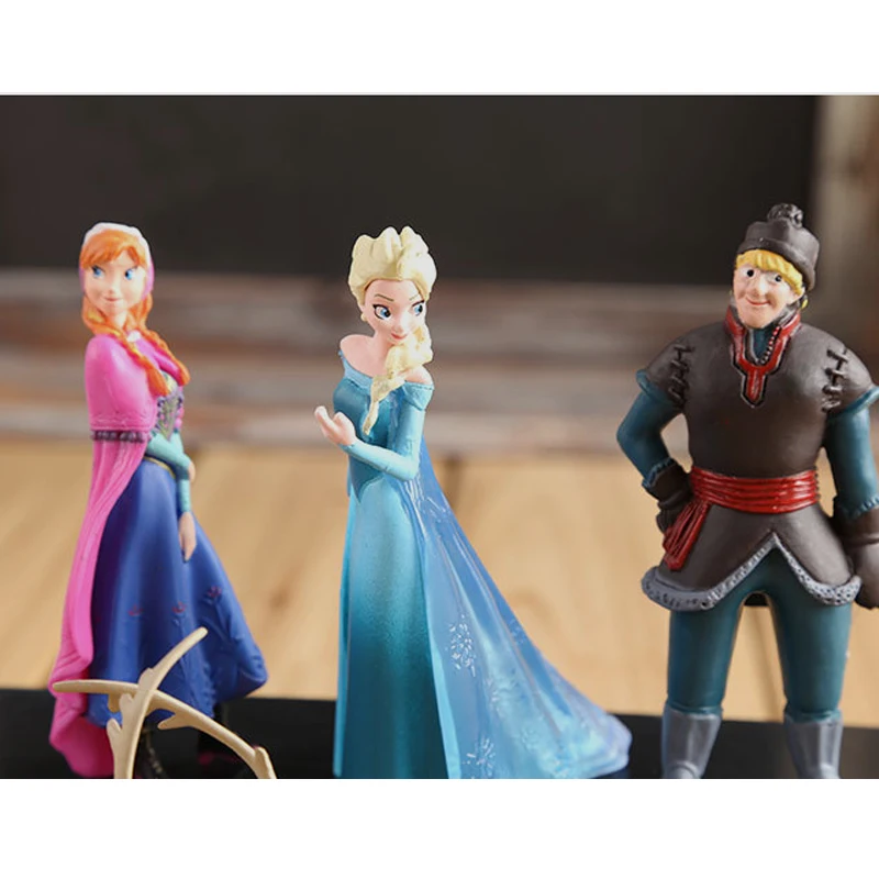 Disney 5 шт./лот Frozen Princess 10 см Анна Эльза Фигурки Кристофф Свен Олаф ПВХ модель куклы