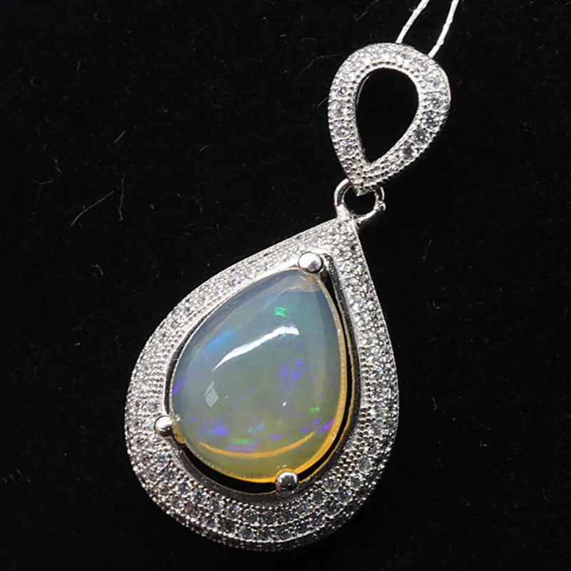 Ожерелье женское из стерлингового серебра 925 пробы с опаловым покрытием