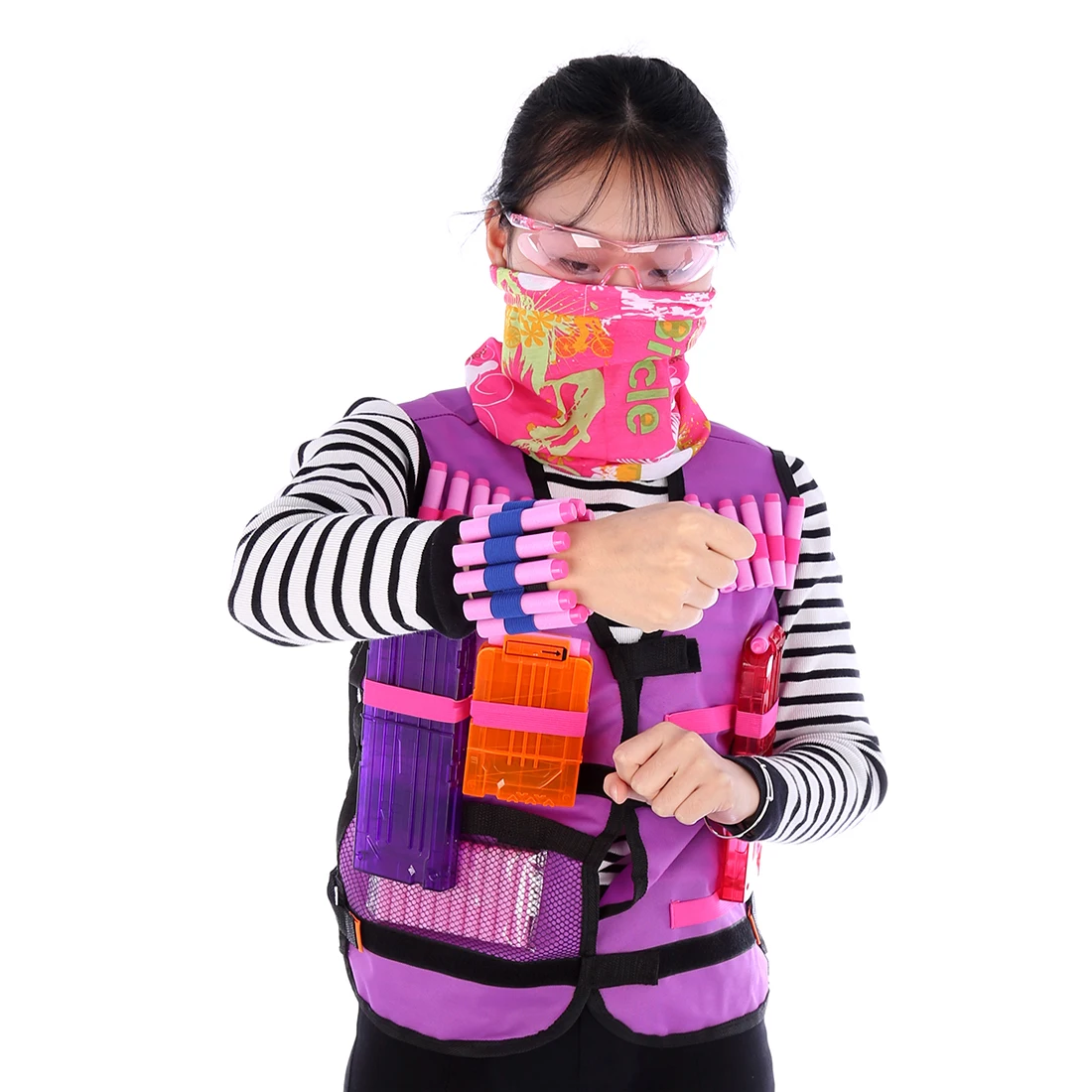 Для Nerf N-strike, элитная Серия, для девушек, для женщин, Тактическая Военная Экипировка, набор патронов, мягкие пули, зажимы, браслет, ремешок, мишень, сумка