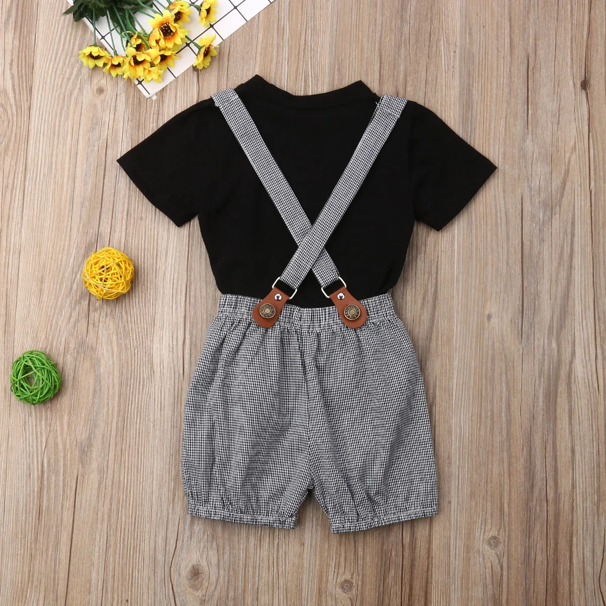 Комплект из 2 предметов хлопковая футболка с коротким рукавом для маленьких