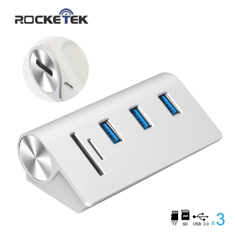 USB 3 0 концентратор порта с TF / SD кардридер высокоскоростной Мульти сплиттер usb для