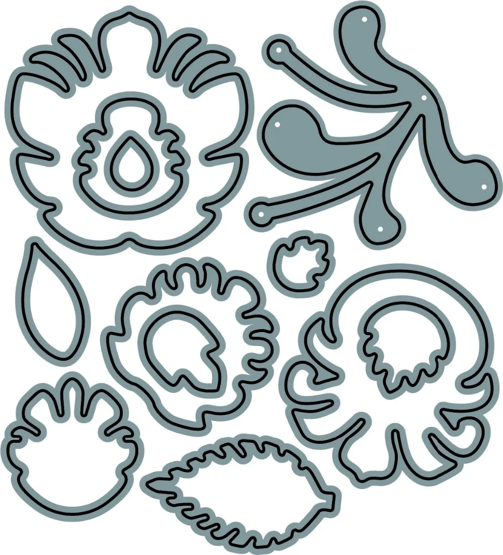 AddyCraft цветок металлические Вырубные штампы вырезанные для скрапбукинга бумаги