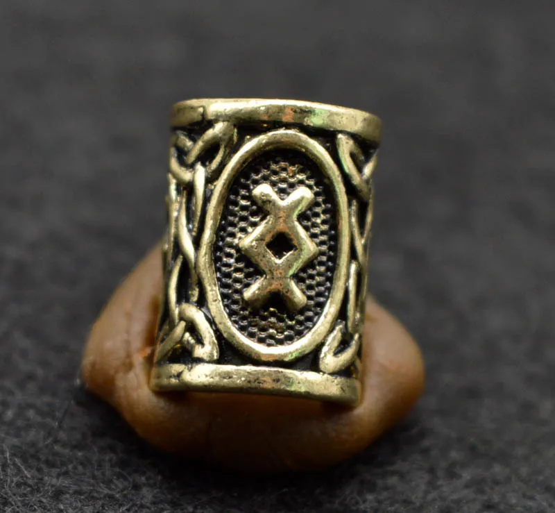 3 antique bronze 5 шт./лот, античные бронзовые античные серебряные бусины в виде руны викингов, подвески для браслета, ожерелья или волос, настоящие фотографии - Цвет: 3 antique bronze