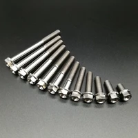 2pcs titanium ti 10 15 20 25 30 35 40 45 50 55 60 65mm m6 hex head flange bolt fastener cycling screws