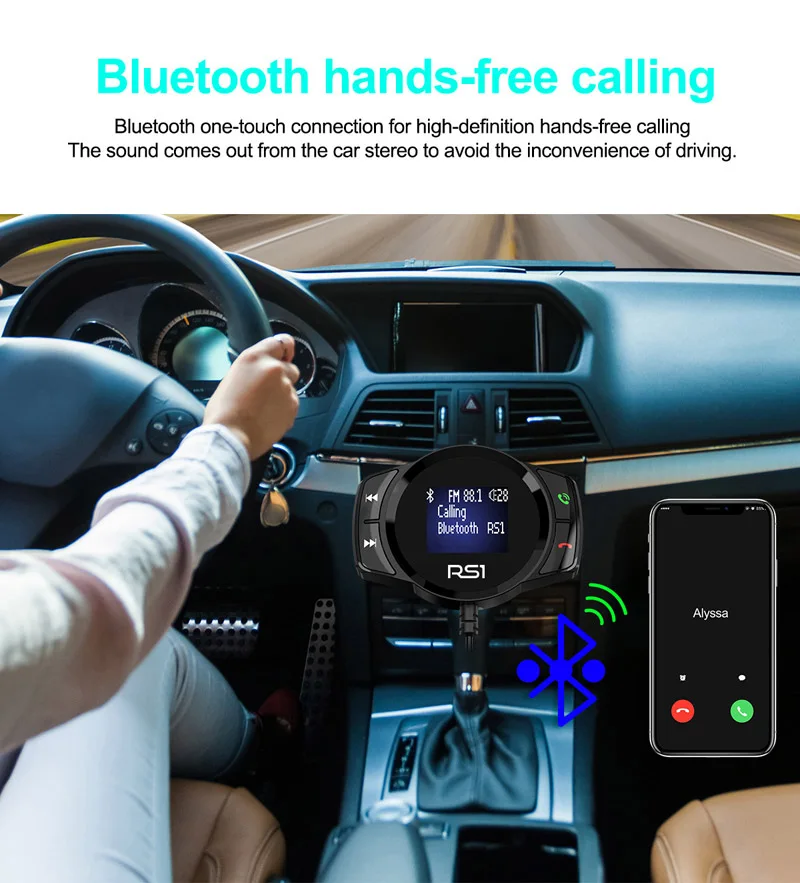 JaJaBor fm-передатчик беспроводной стерео A2DP MP3 музыкальный плеер Bluetooth автомобильный комплект Беспроводное зарядное устройство дисплей напряжения