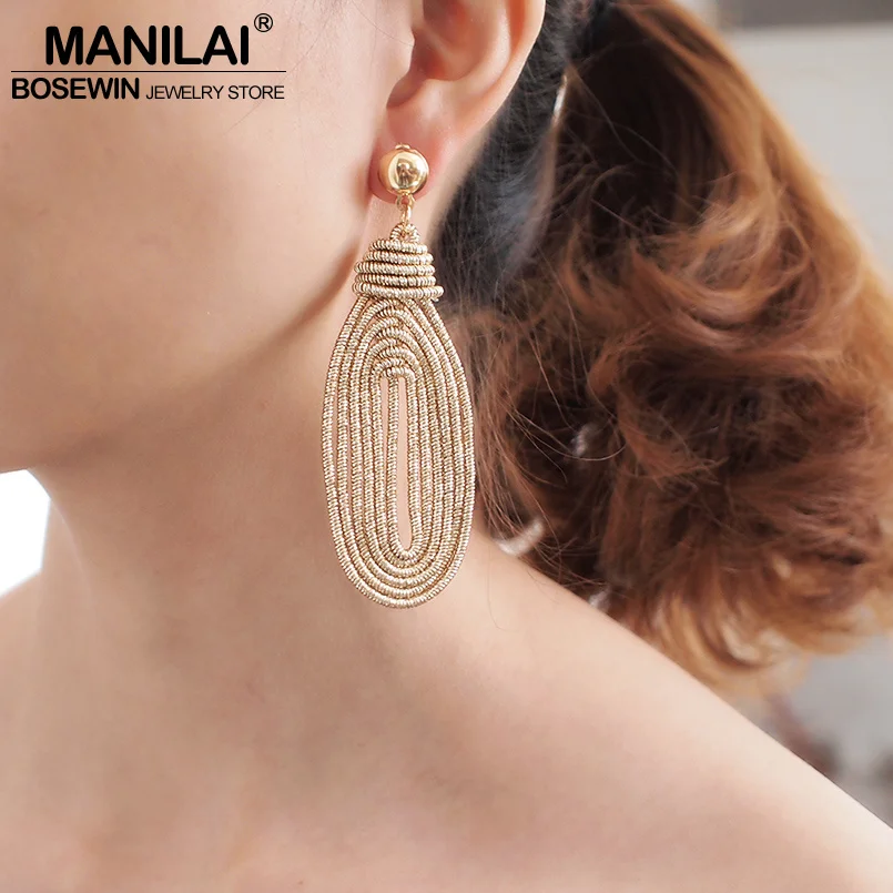 Серьги MANILAI из сплава Модные металлические серьги для женщин оптовая продажа
