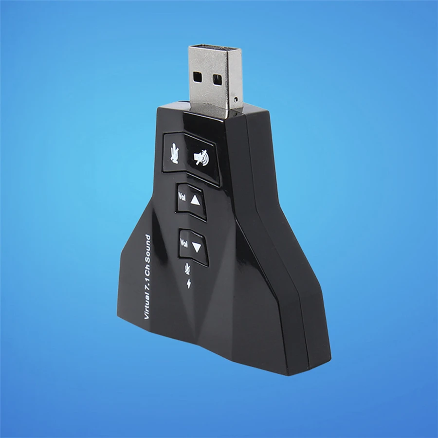 Новый адаптер для аудиокарты 7 1 CH Channel USB 2 0 3D микрофон колонка настольного