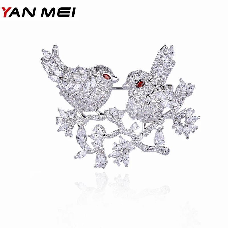 

Брошь-шпилька YANMEI, со стразами броши в виде уток, для женщин, YMX0286, с двумя птицами