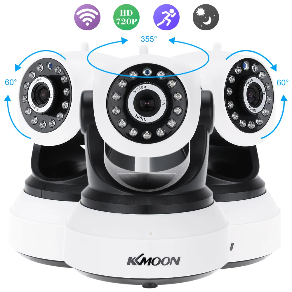 KKmoon®720P Мегапиксельная Беспроводная Wi Fi панорама наклон Сеть IP облачная камера