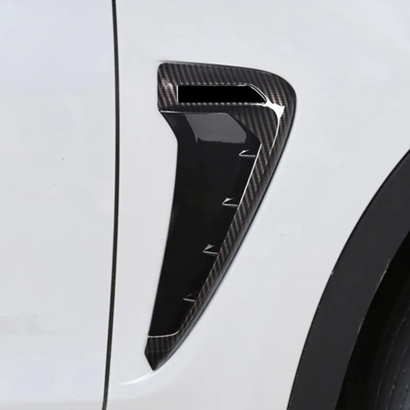 Carbon Fiber Color Car Both Side Leaf Plate Fender Decoration Air Vent Cover For BMW X5 F15 2014-18 Exterior Accessorie Decals