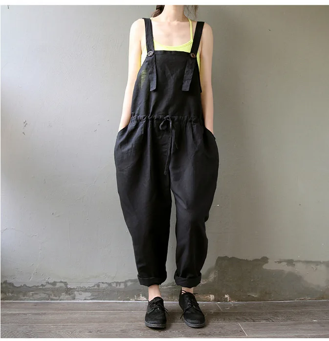 Летний женский комбинезон свободного покроя.|casual jumpsuit|linen overallsjumpsuit trousers |