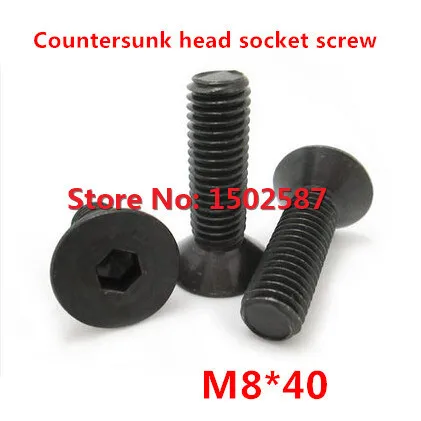 

50pcs/lot M8*40 Countersunk Socket Head Screw DIN7991 Flat Hex Cap Bolt Metric Threaded Black Steel
