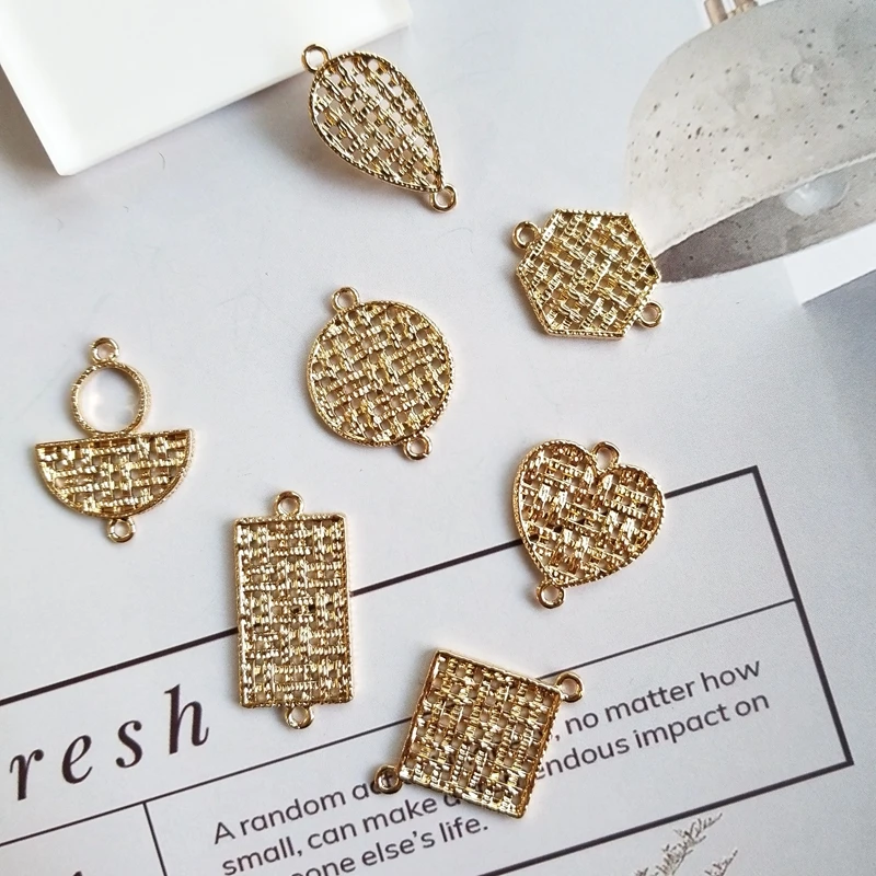 Diy серьги аксессуары медный сплав технологии Тканые Сетки домашние двойные Подвесные серьги геометрической формы материал