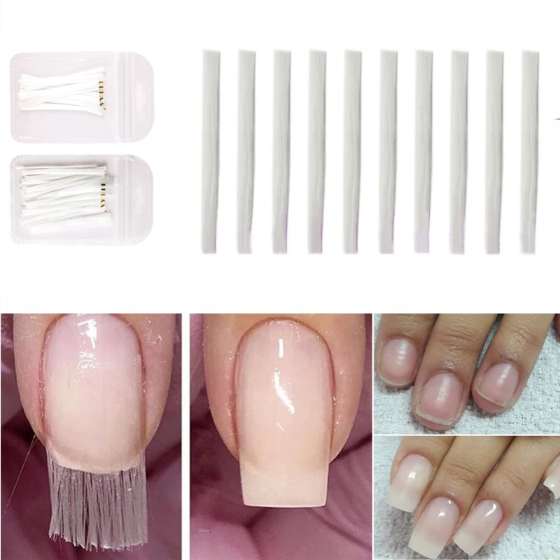 Fibernails Fiberglas, форма для наращивания ногтей, акриловые наконечники, стекловолокно для ногтей, шелковое наращивание, Маникюрный Инструмент, 50/100 шт