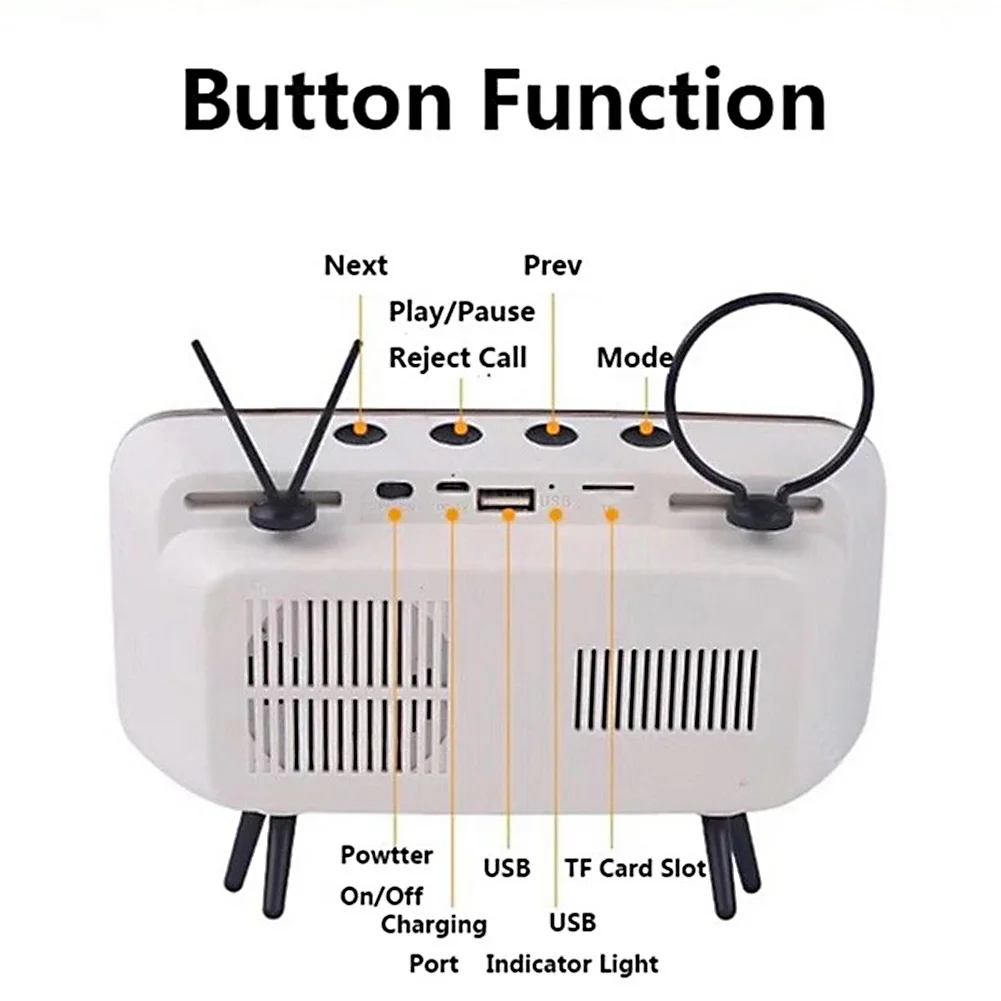 Retro Bluetooth Speaker Mobile Phone Electric Stereo TV Home Audio Bracket Portable Mini Wireless Movies Pocket Music Player | Электроника