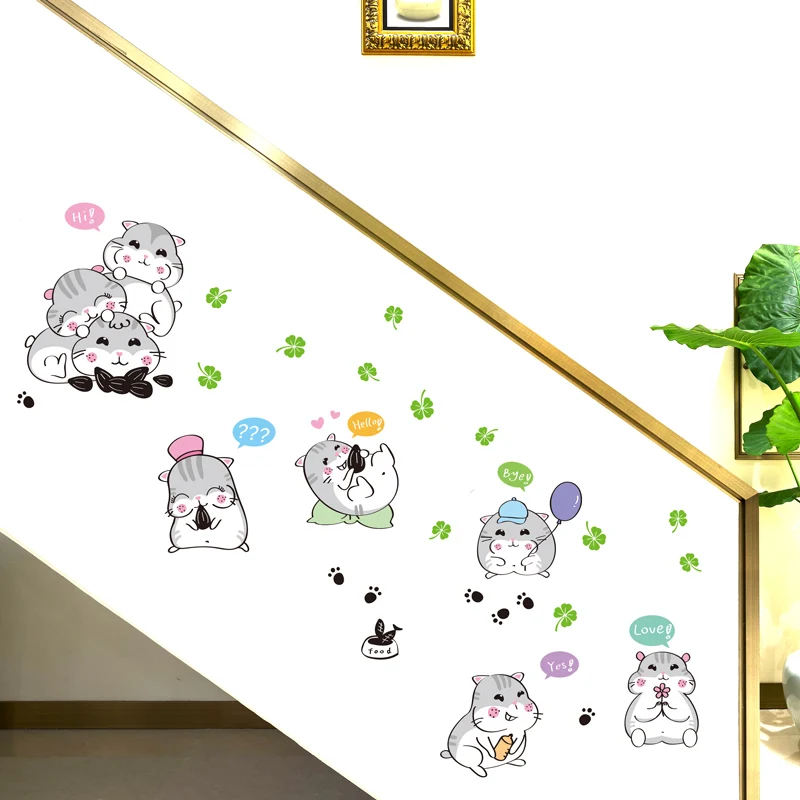 [Dreamarts] мультфильм милые хомяки Животные наклейки на стену ПВХ материал DIY