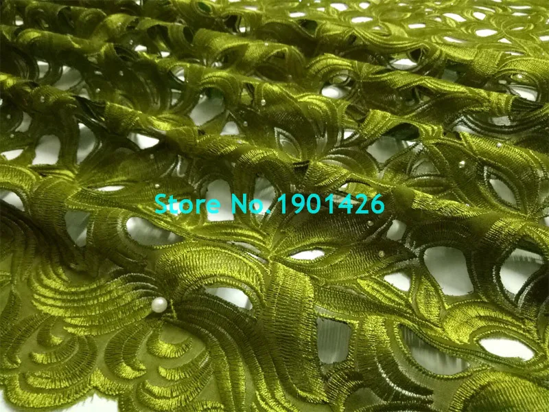 2017 новейшая швейцарская вуаль 100% хлопок кружевная ткань зеленая распродажа