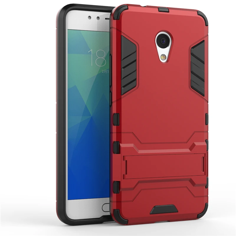 Luxury Hard PC+Soft Silicone TPU Rugged Rubber Kickstand Case For Meizu Meilan M5S Matte Armor Shockproof Phone Holder Cover |
