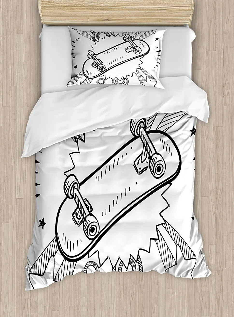 Doodle постельное белье эскиз скейтборд с шестидесятых и семидесятых Стиль поп