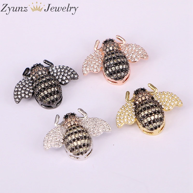 5 шт. ZYZ 9872 чешские Драгоценности Micro Pave Цирконий декор в виде пчел из Кулоны