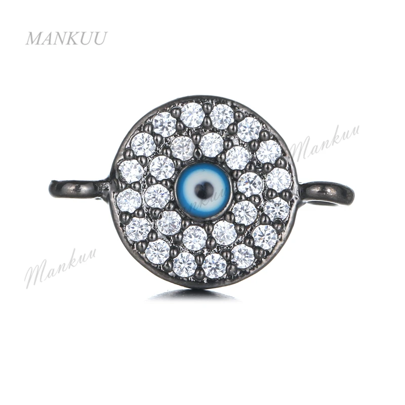 Кулон с белым кубическим цирконием круглой формы очаровательный медный