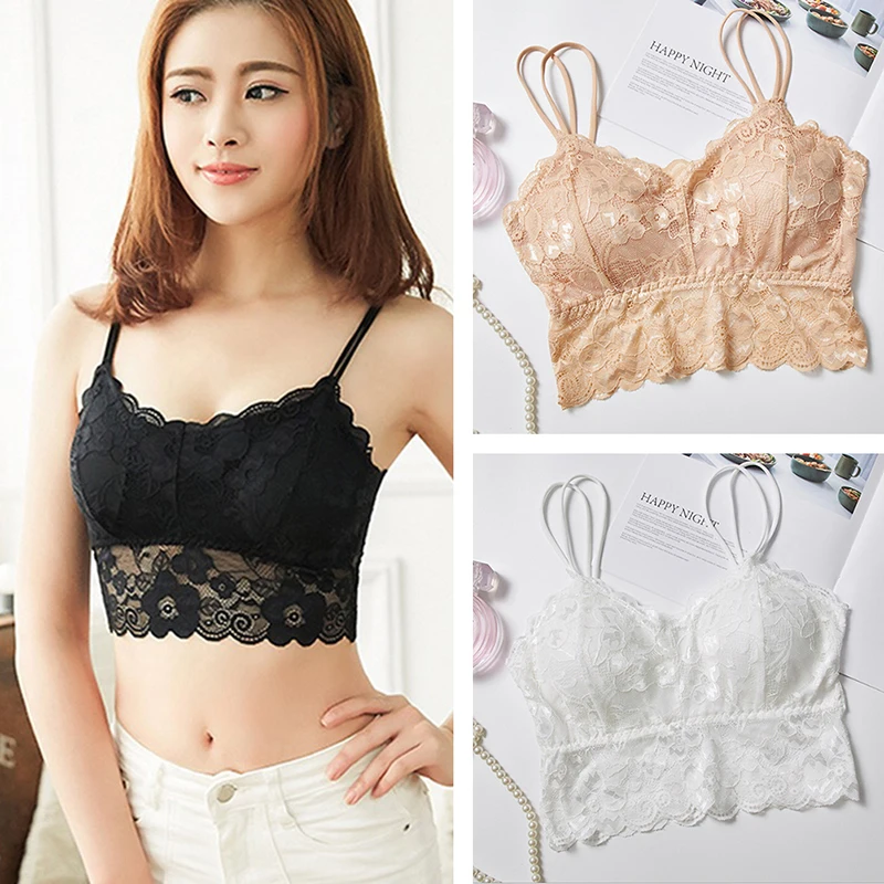 

Sexy Women Lace Floral Bralette Bralet Bra Bustier Crop Tank Top Cami Padded