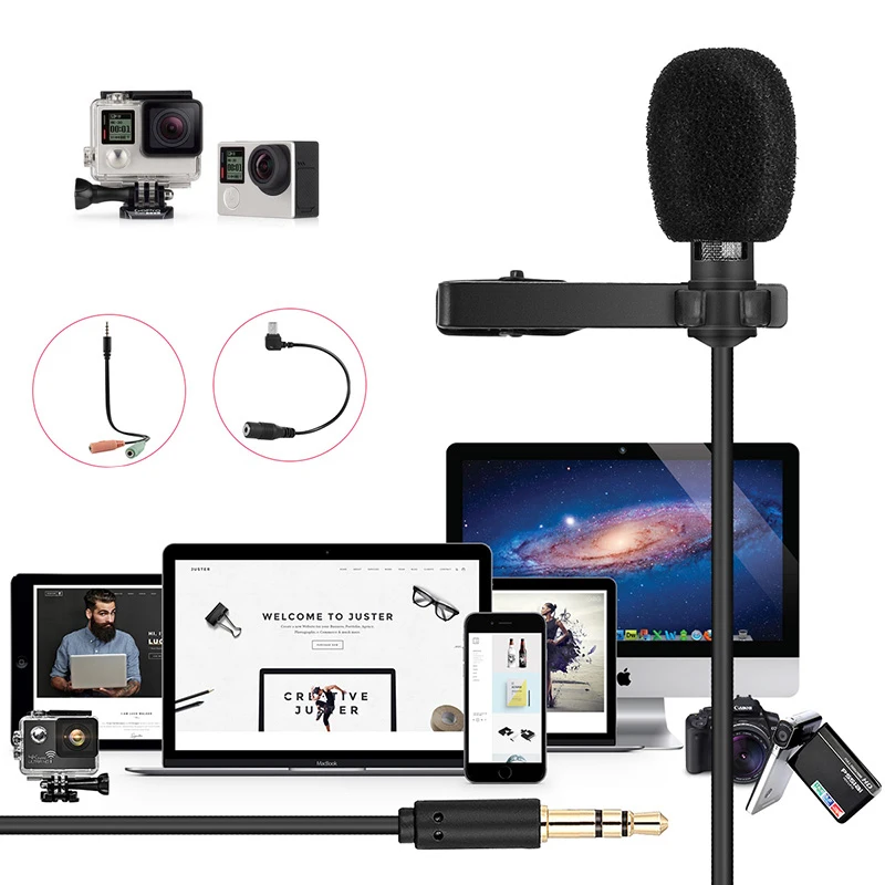 R955 3 5 мм разъем микрофон Speeching микроконденсатор клип на Solapa Lavalier Mic кабель для IPHONE