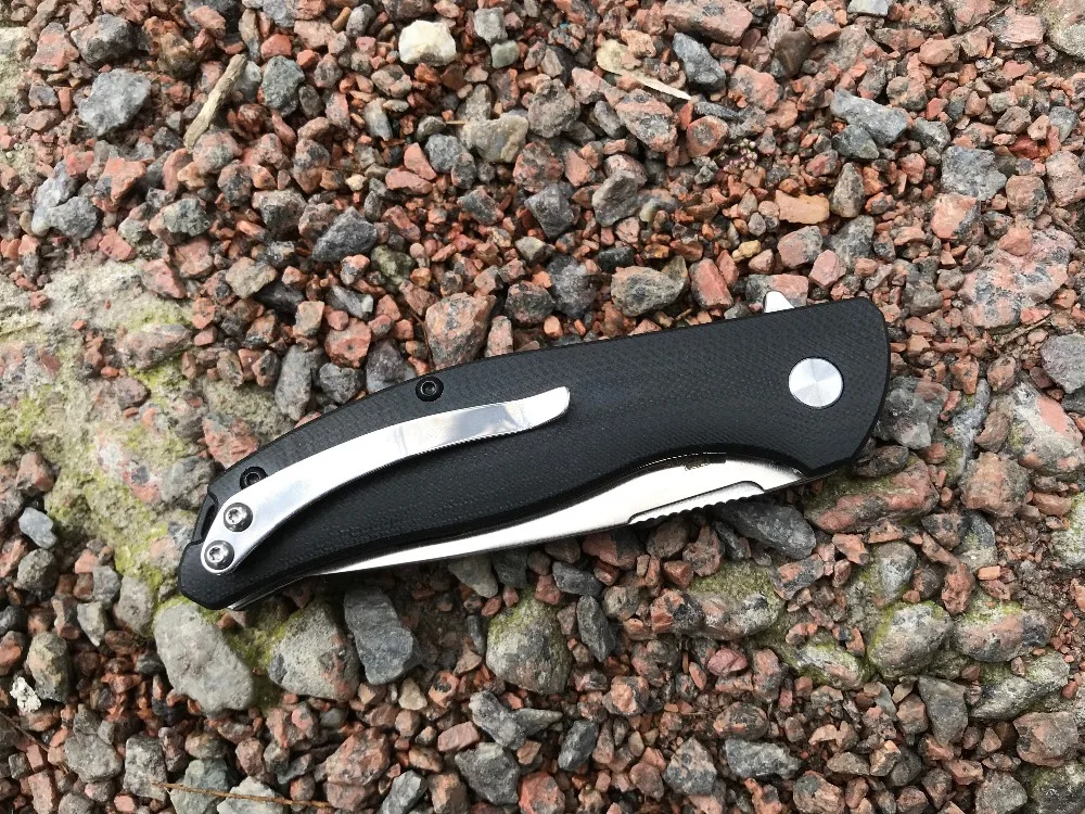 Подставка для ножей jonnyjamie, Черная Ручка G10, D2, стальное лезвие, складной нож, для выживания, охоты, маленький нож для повседневного использования, инструменты