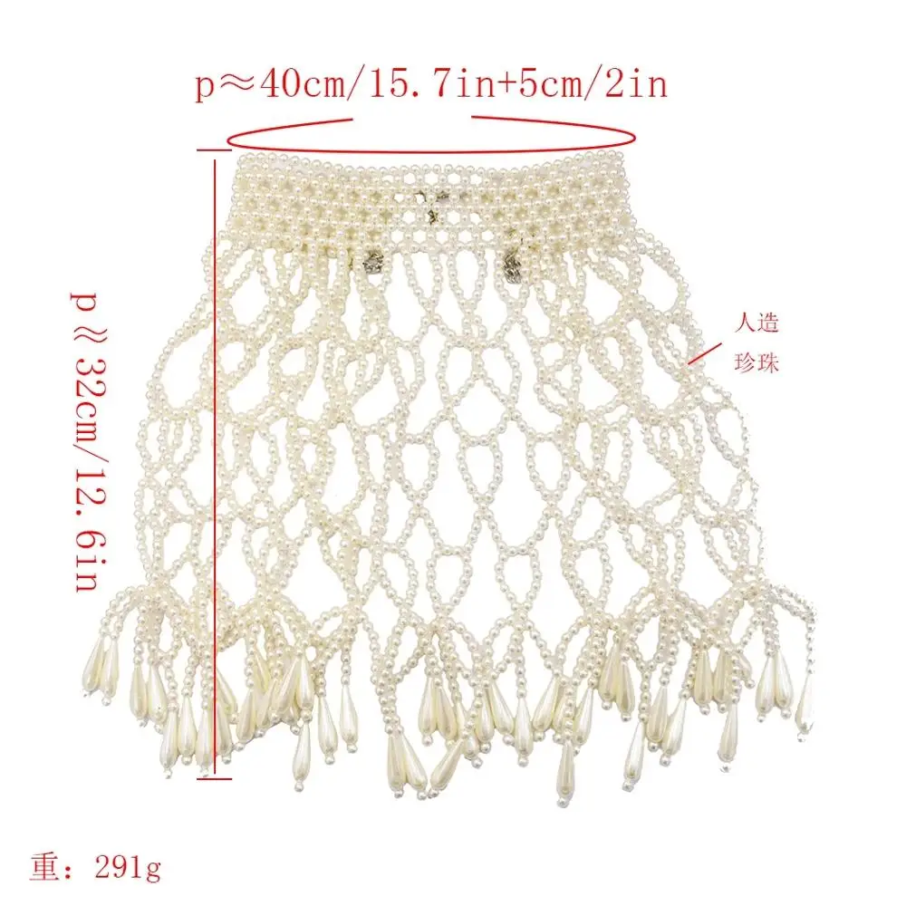 

Fashion Crystal Handmade Choker Necklace Big Pearl Pageant Prom Wedding Bridal Shoulder Jewelry Chain Necklaces Women.