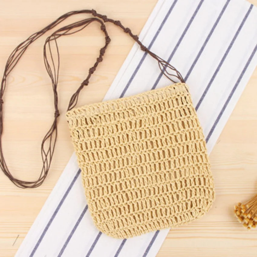 Fashion Messenger bag College Wind Sen Simple Grass bag Wild Vacation Beach Weave Handbags