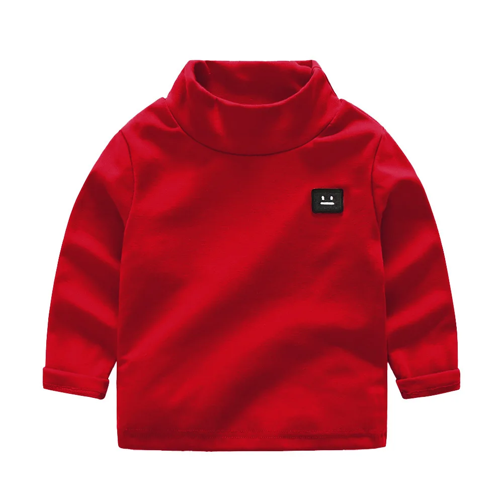 

Jchao kid 2018 Winter Autumn boy girl brand turtleneck Bottoming T shirt high-necked fashion Cotton sweatshirts baby kid clothes