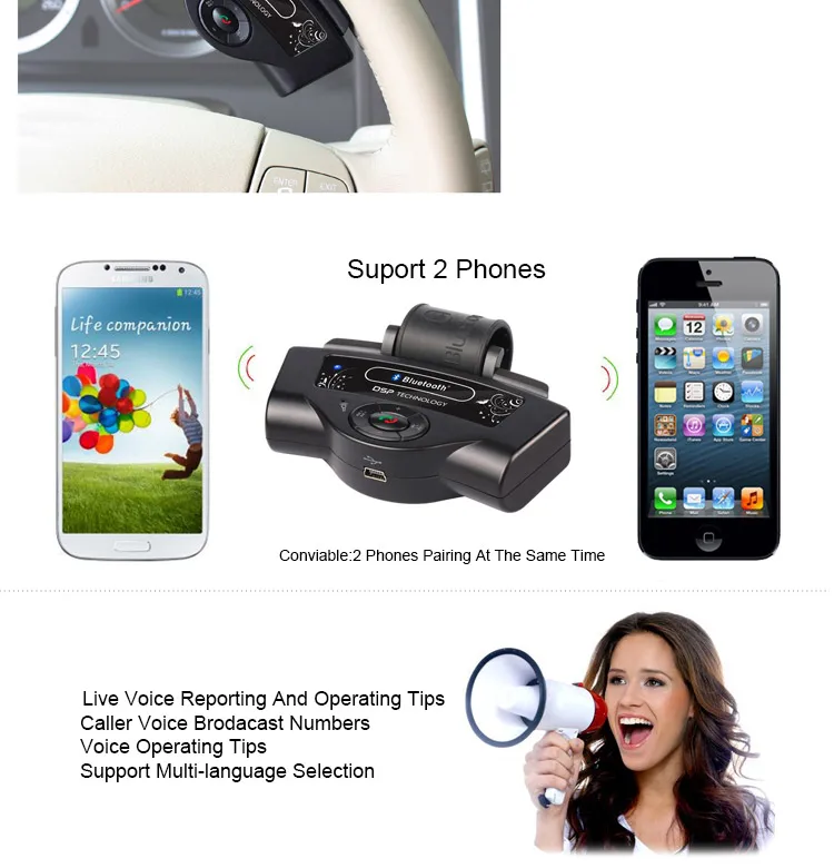 AZGIANT, черный Bluetooth, fm-передатчик, автомобильный комплект, беспроводной, громкая связь, вызов, руль, MP3 плеер, музыка, стерео радио, BT8109B