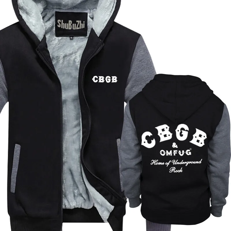 Толстовка мужская флисовая толстовка с капюшоном черный хлопок CBGB & OMFUG Home of