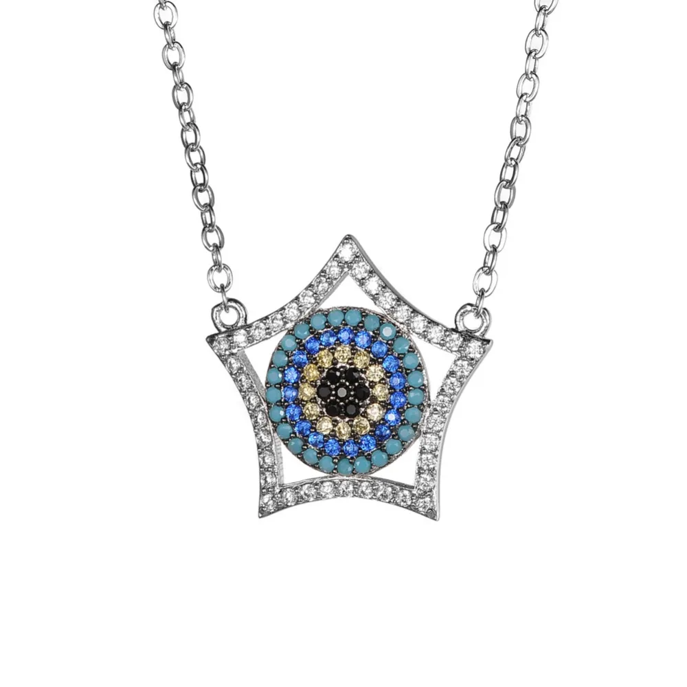 Модные женские ювелирные украшения KIVN турецкий синий глаз звезда кубический