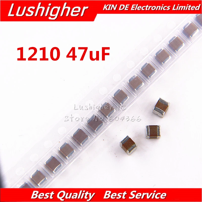 50 шт. 1210 47 (Европа) мкФ 476K 0 250V X7R 10% SMD Керамика конденсатор поверхностного