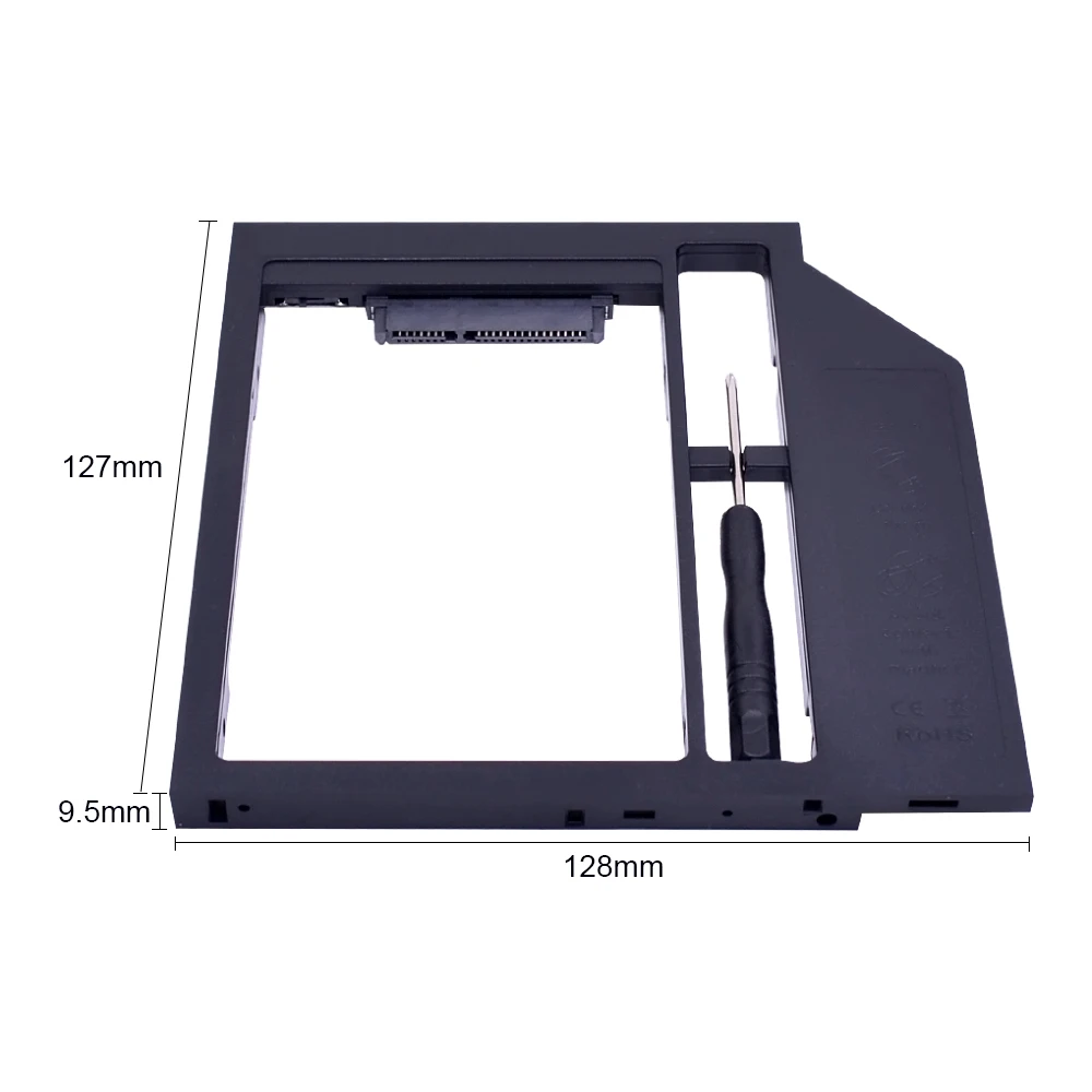 Placstic Optibay SATA 3,0 2nd HDD Caddy 9,5 мм для 2,5 дюймов 7 мм 9 мм SSD чехол жесткий диск Корпус драйвера адаптер для ноутбука CD-ROM