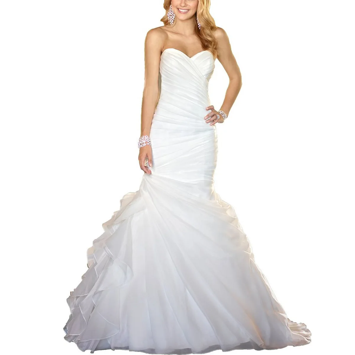 2018 backlakgirls elegant sleeveless Wedding Full Dress New Pattern High-end Customized Sexy mermaid Bride White Dresses | Свадьбы и