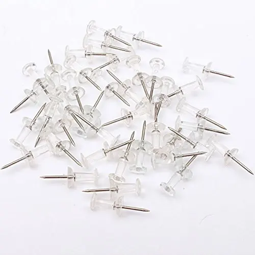 

SOSW-200 x Clear Push Pins Transparent Plastic