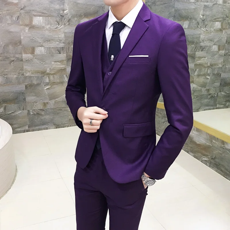 Бордовые костюмы мужской фиолетовый костюм Homme черный деловой комплект из 3