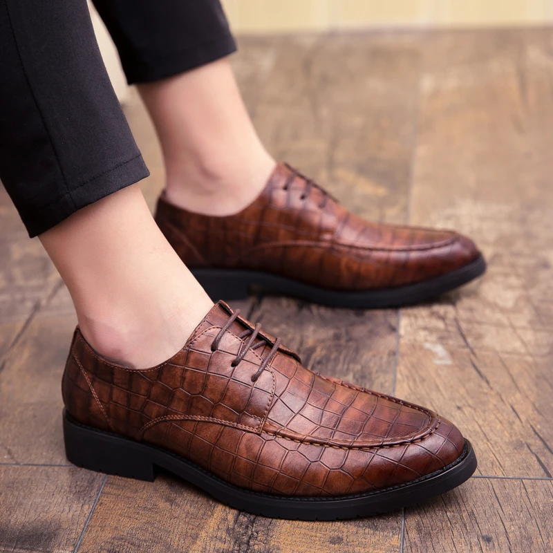 Туфли-оксфорды мужские кожаные мягкие Повседневные Дышащие без каблука модная