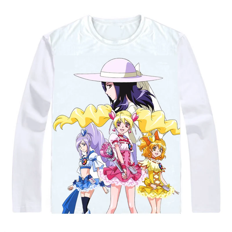 Футболки с длинным рукавом Fresh Pretty Cure рубашки рисунком аниме блестками для